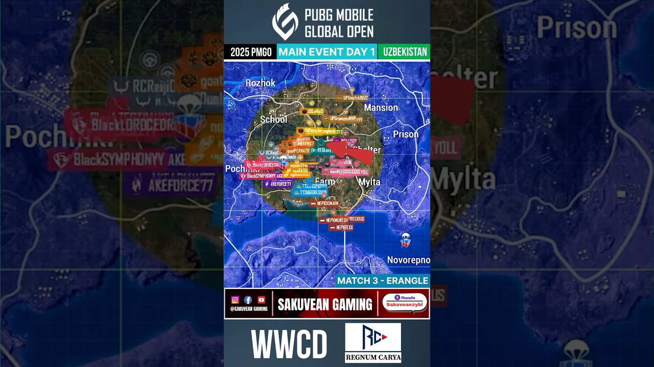 REGNUM CARYA ESPORTS WWCD | PMGO 2025 MAIN EVENT DAY 1 | UZBEKISTAN | MATCH 3 - ERANGLE
