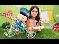 Çocuklar için oyuncak videosu! Pepee pizza getirirken bisikleti bozuluyor!
