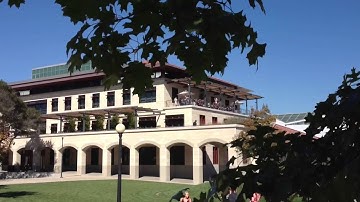 Stanford Band plays from the Dunlevie Family Terrace in the Science & Engineering Quad