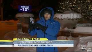 Reporters Race to Prove Freezing Temps Actually Freeze During the 'Polar Vortex'