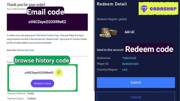 Codashop email and browse history uc code kaise redeem Karen midasbuy mein/ how to redeem pubg UC