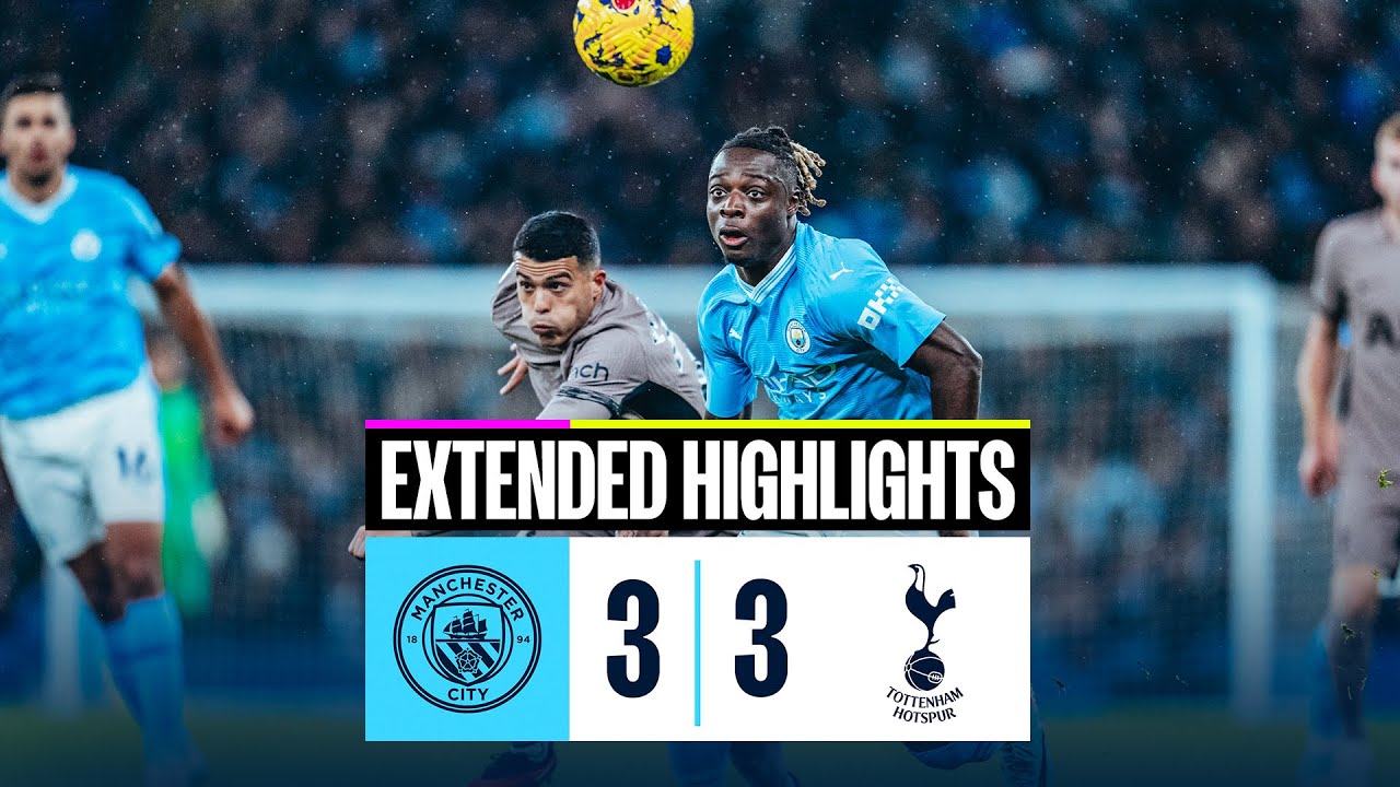 ⁣EXTENDED HIGHLIGHTS | Man City 3-3 Tottenham | Points shared in Premier League thriller!