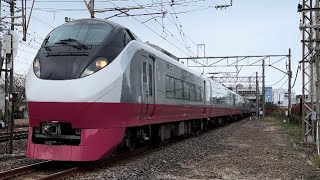 【ジョイント音】14M 常磐線 E657系K12編成(スカーレットブロッサム塗装) 特急 ひたち14号 品川行 泉~植田間 通過 0324-01
