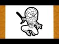 HOW TO DRAW SPIDERMAN STEP BY STEP | Easy drawings