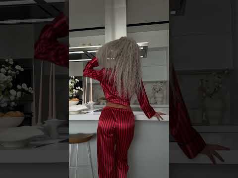 Жіноча піжама Вікторія Сікрет червона в смужку, Шовкова піжамка Victoria's Secret смугаста з кишенею, видео 1