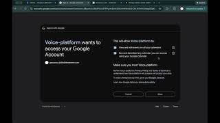 voice platform google oauth demo window  resubmission with updated scope matching our