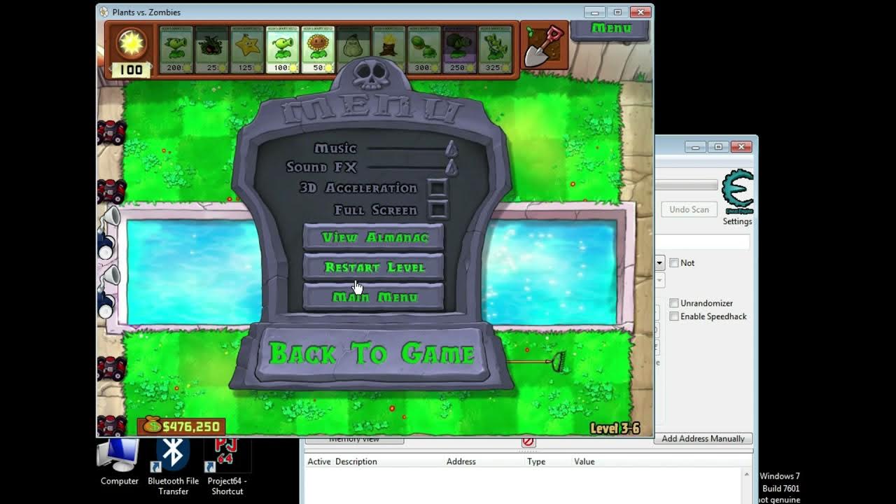 Cheat Plants Vs Zombies SUN 99999999 cheat engine 6.2 - video Dailymotion