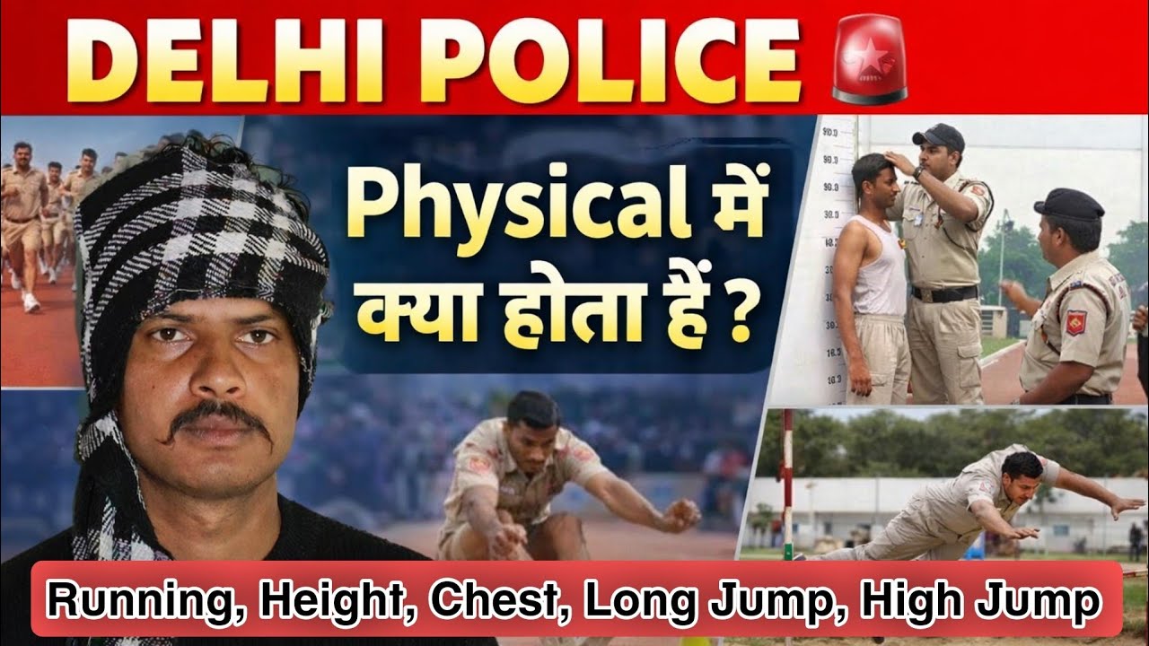 Delhi Police Physical Test 2025 | Running, Height, Chest, Long Jump, High Jump पूरी जानकारी