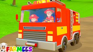 wheels on the fire truck vehicle rhyme for kids