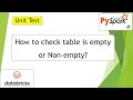 14. UNIT TEST | How to check if the table is empty or Non-empty | #pyspark PART 14