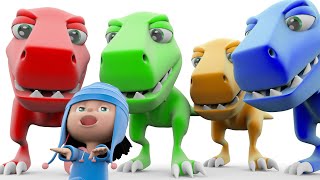 Leanr Colors with Dinosaur T-Rex Colored Dinosaurs for Children - Colors for Children