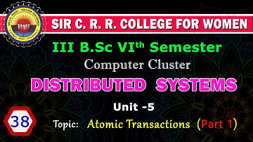 38. BSc 3/6 - Distributed Systems - Unit 5 - Atomic Transactions - Part 1