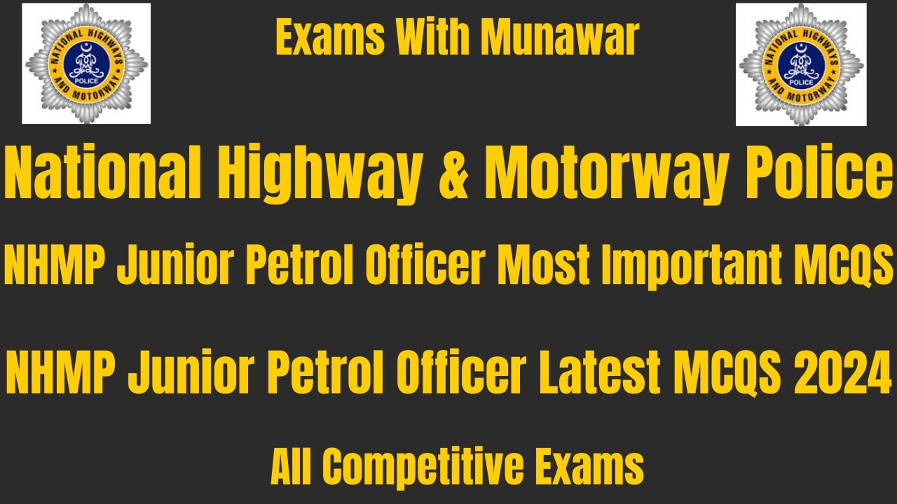 NHMP Test Preparation Motorway Police MCQS 2024|| NHMP Motorway Police Past Papers||