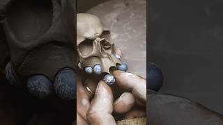 Sculpting skull using clay #clay #sculpture