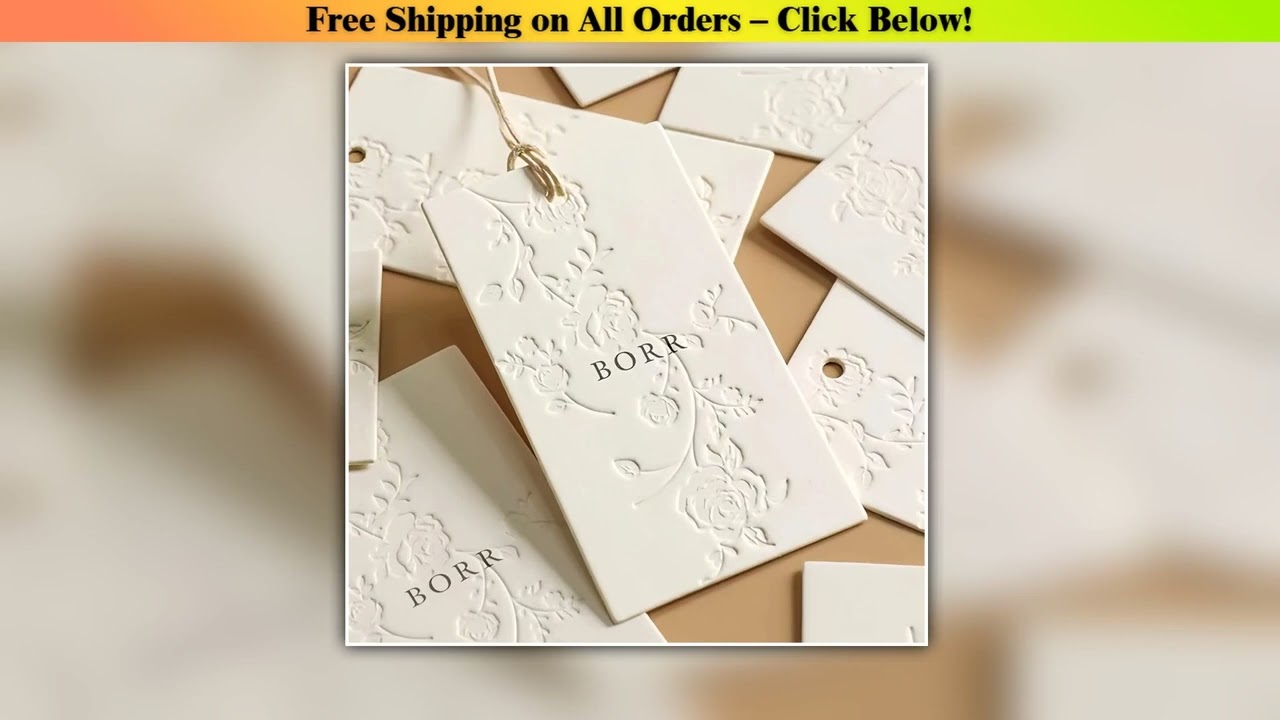 High End Customized Clothing Hang Tags Special Paper Pressure Concave Hangtags Recyclable Printing