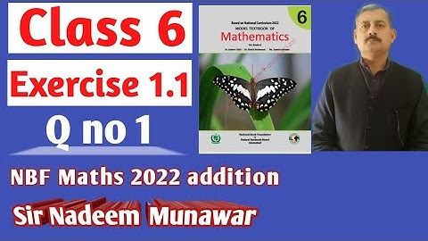 Class 6 Exercise 1.1  Q no 1 NBF Maths  federal  board New Book 2022  Sir Nadeem Munawar