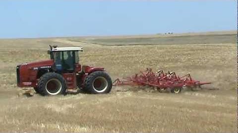 Versatile 375 Tractor Chisel Plowing some wheat ground near Pratt Kansas