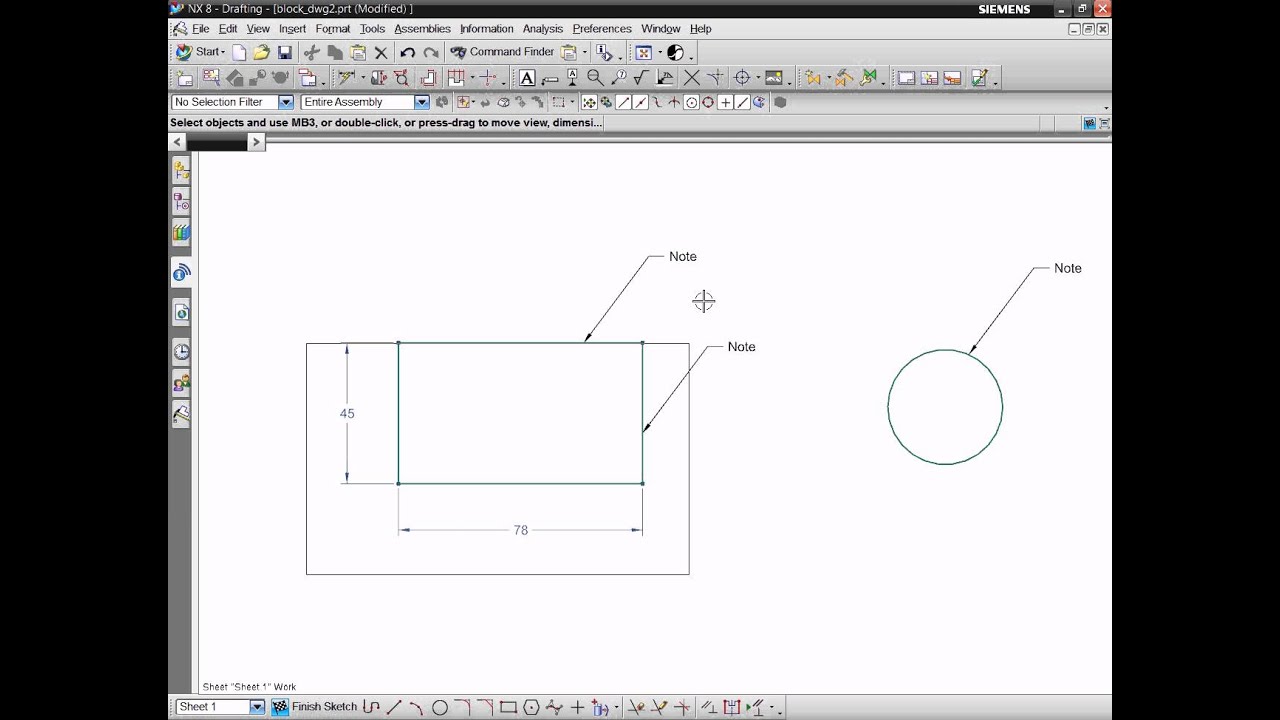 NX 8 Drafting Copy Paste - YouTube