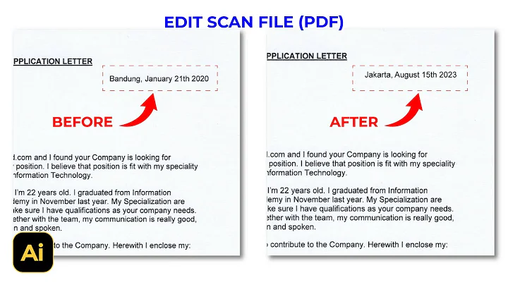 How to Edit Text Document Scan PDF | Adobe Illustrator Tutorials