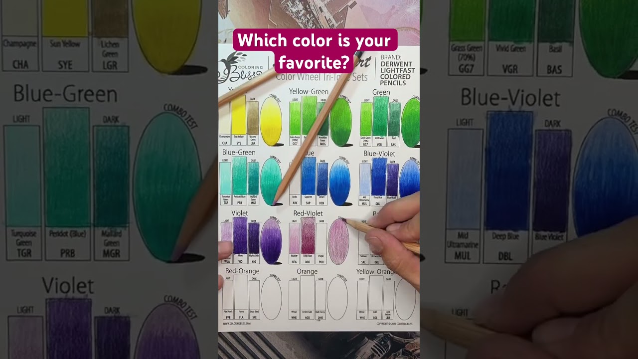 Derwent Lightfast Tri-Color blends 