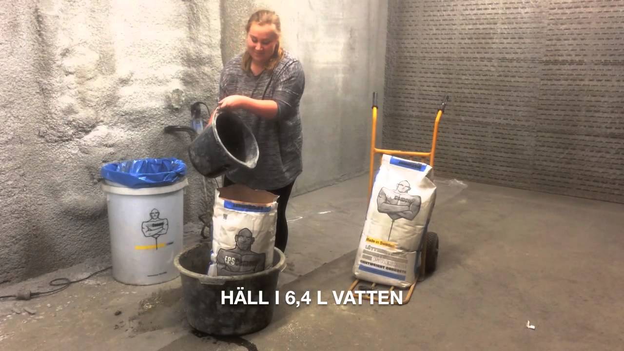 Blandning och applicering av avjämningsmassa 2016 09 22