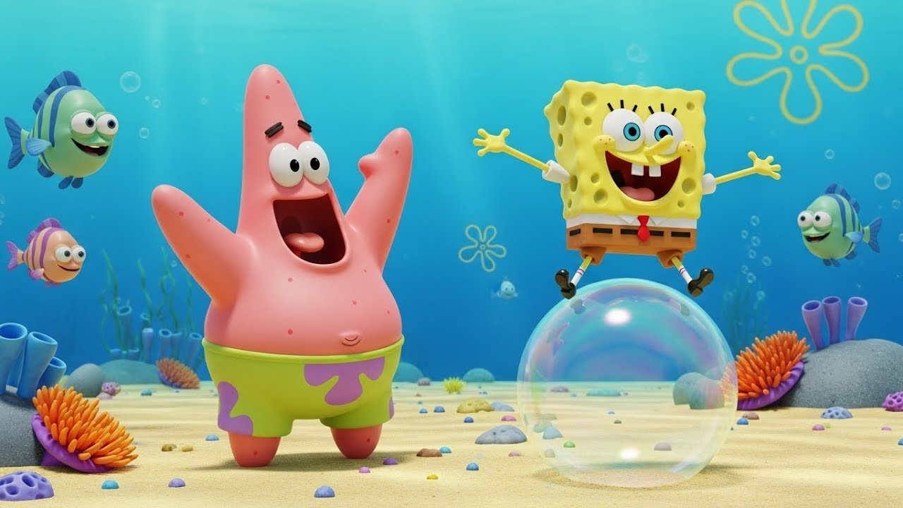 SpongeBob Rode a Bouncy Bubble | Kids Songs & Nursery Rhymes