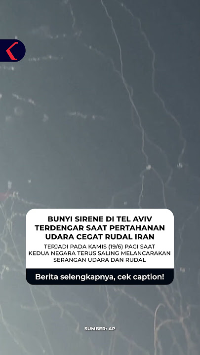 BUNYI SIRENE DI TEL AVIV TERDENGAR SAAT PERTAHANAN UDARA CEGAT RUDAL IRAN #short