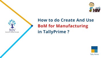 How to Create and Use BOM For Manufacturing in TallyPrime | NIVISPL | 8885556768 | www.nivinfo.com