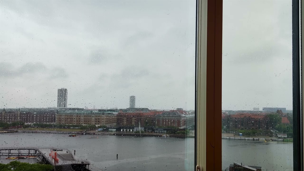 Rainy City View Through an Office Window | Gentle Rain Sounds for Sleep and Relaxation