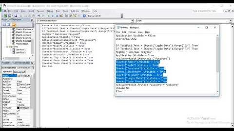 learn Userform Login With Security Control Step by Step | Ms Excel  Advance VBA #trending