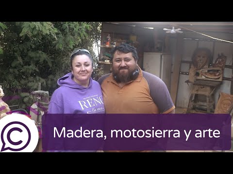 Pareja de Pichilemu y su dedicación a la escultura con motosierra