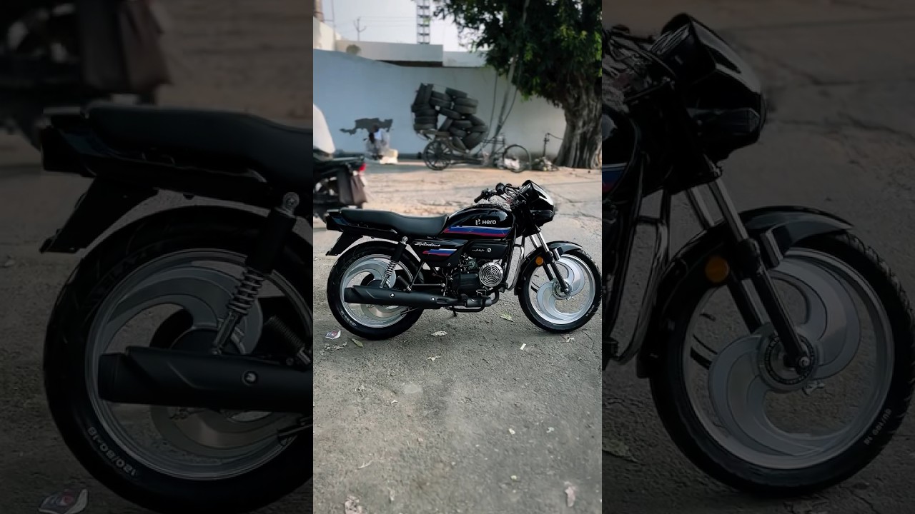 Splendor 2025 model police patti modified big s cnc alloy wheels 