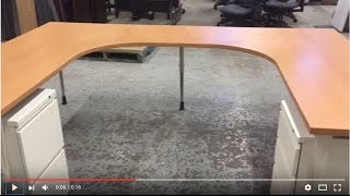 U Shaped Desk 8X6 With 2 Pedestals Height Adjustable