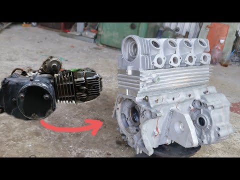 I completely converted the regular engine to 4 cylinders from scrap