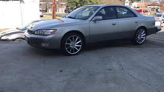 1999 Lexus ES300, sitting on 18” Azara 506 Chrome wheels wrapped in 225/40R18 Lexani tires