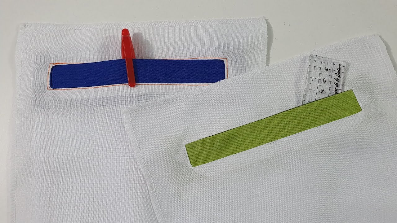 Bolsillo de 1 vivo o ribeteado paso a paso