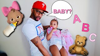 MY DAUGHTER ACTING LIKE A “BABY” 👶🏽 🎀TO SEE HOW HER DAD REACTS  *ADORABLY FUNNY*