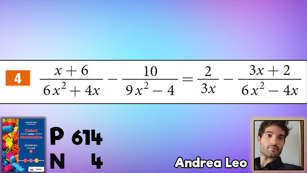 Colori Della Matematica - Edizione Verde Volume 1 Esercizi Svolti P 614, N 004, Colori della Matematica, Edizione Blu - Volume 1 - YouTube