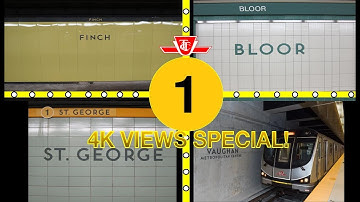 All TTC Line 1: Yonge-University Stations - (The 4K Views Special!)