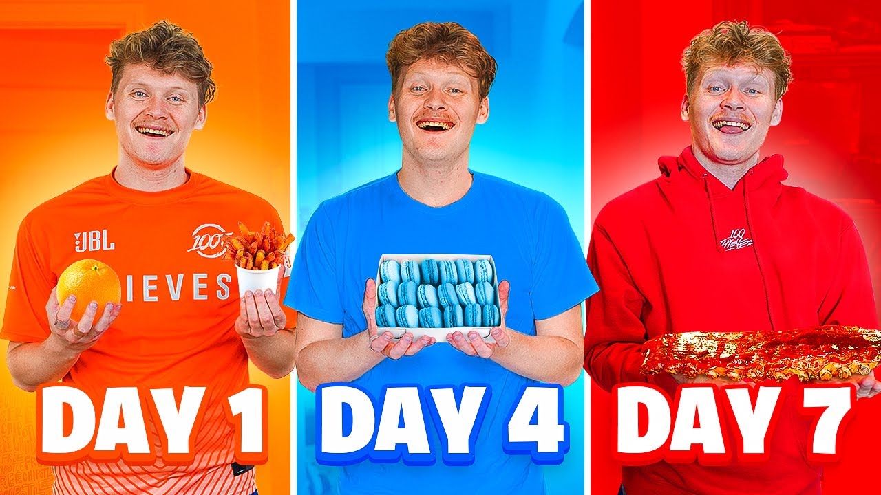 Eating Only ONE Color Food for a WEEK Challenge!