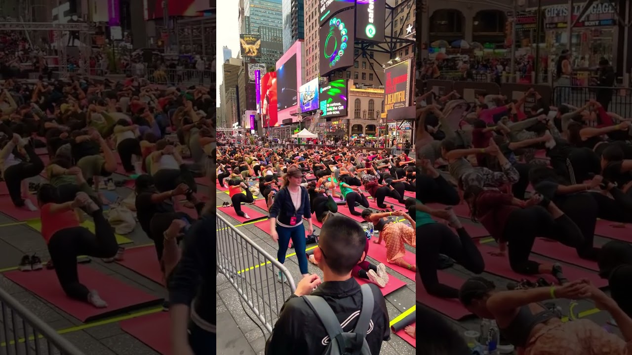 Yoga in Times Square New York City