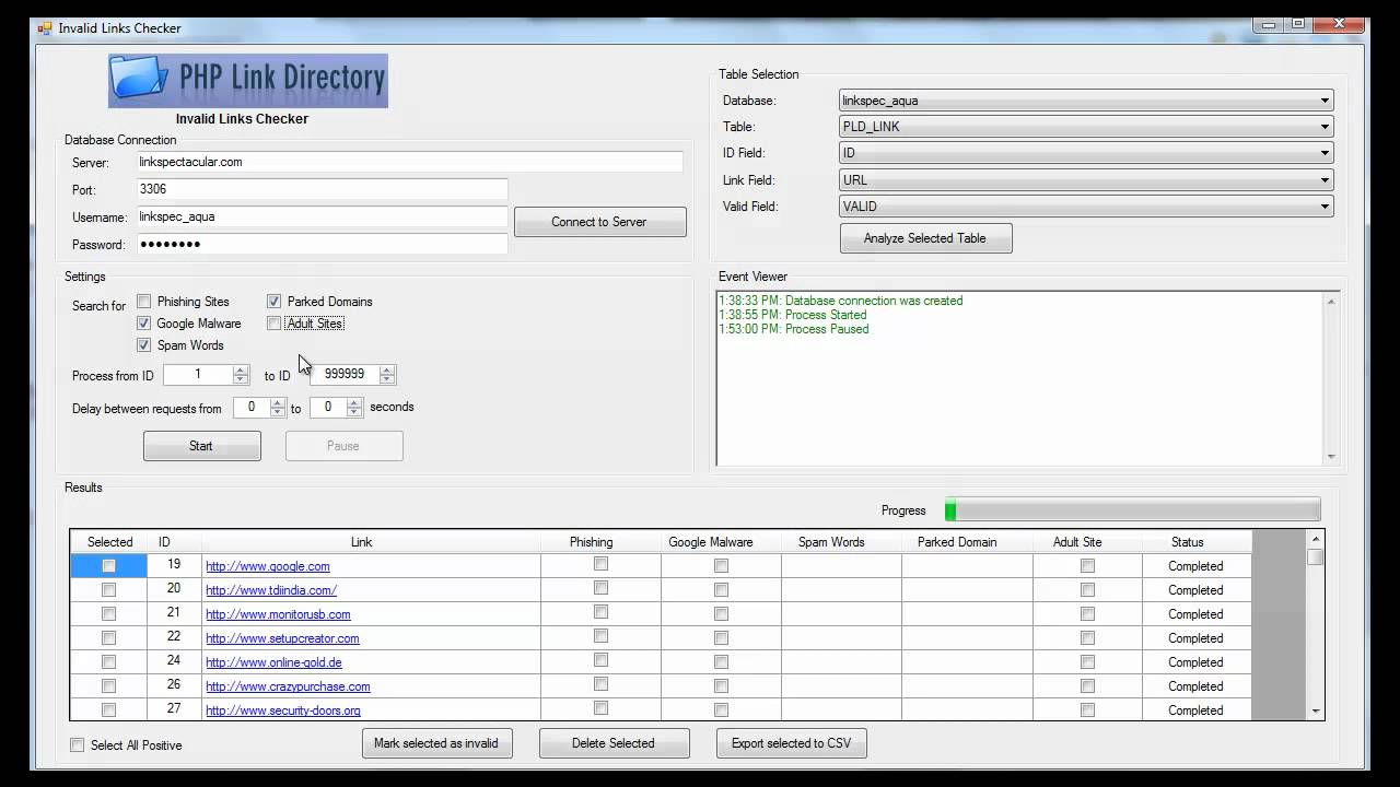 Invalid Links Checker from phpLD