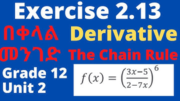 Exercise 2.13 | Derivative Theorem 2.6 | Chain Rule | Calculus | Grade 12 | Unit 2