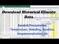 How To Download Historical Climate Data (Rainfall, Temperature,  Humidity, Wind) from FAO Database