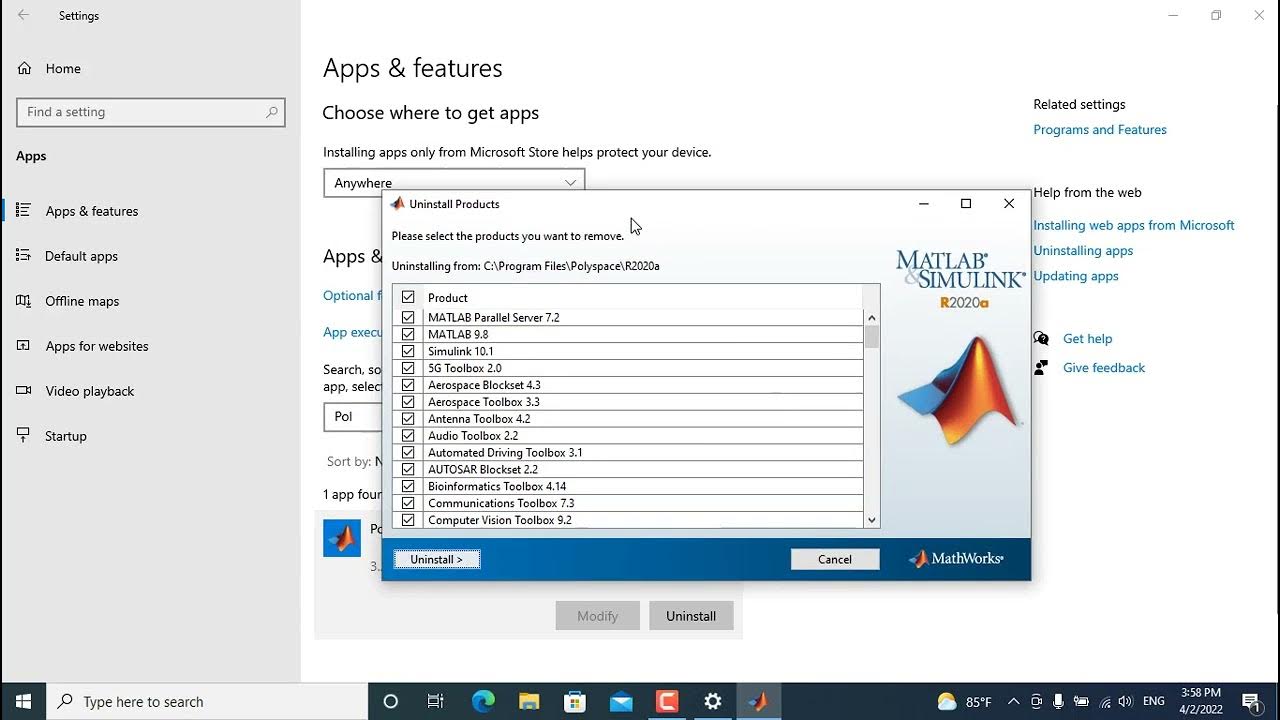 حذف برنامج الماتلاب - Uninstall MATLAB - YouTube
