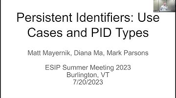 Persistent Identifiers Use Cases and PID Types HD1080