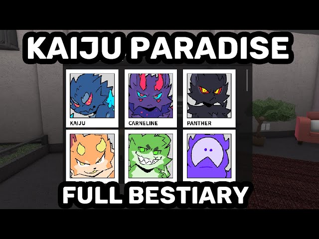 fuzzygoogels on Game Jolt: kaiju paradise bestiary base. use it