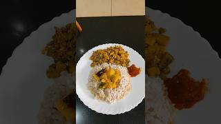 Lunch Menu Raw Mango Curry & Raw Banana Brown Beans Stir Fry