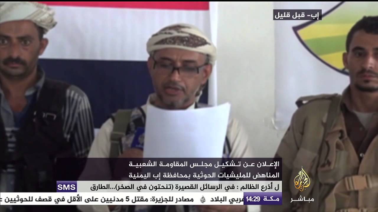 الإعلان عن تشكيل مجلس المقاومة الشعبية المناهض لمليشيات الحوثي بمحافظة إب