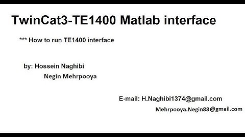 BECKHOFFTwinCat3-TE1400-Matlab Interface